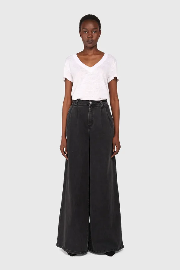 Women's Wide-Leg Jeans, Dollar, Black, Size 410