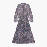 Jurk Lang Print Elastiek Walter Blauw
