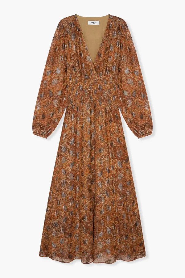 Jurk Lang Lurex Elastiek Milan Paisley
