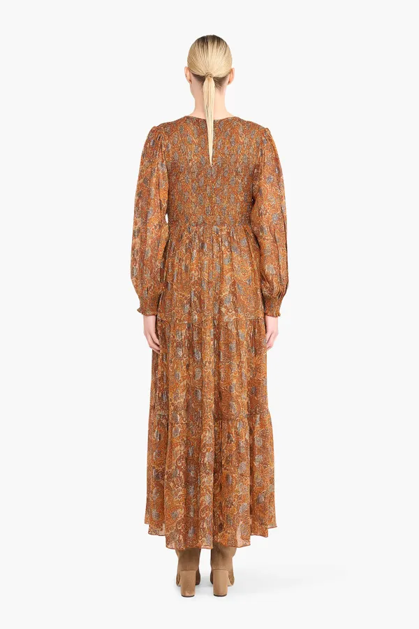Jurk Lang Lurex Smog Finn Paisley