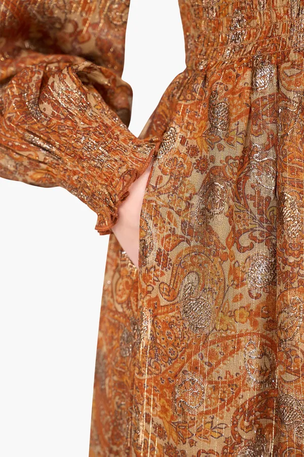Jurk Lang Lurex Smog Finn Paisley