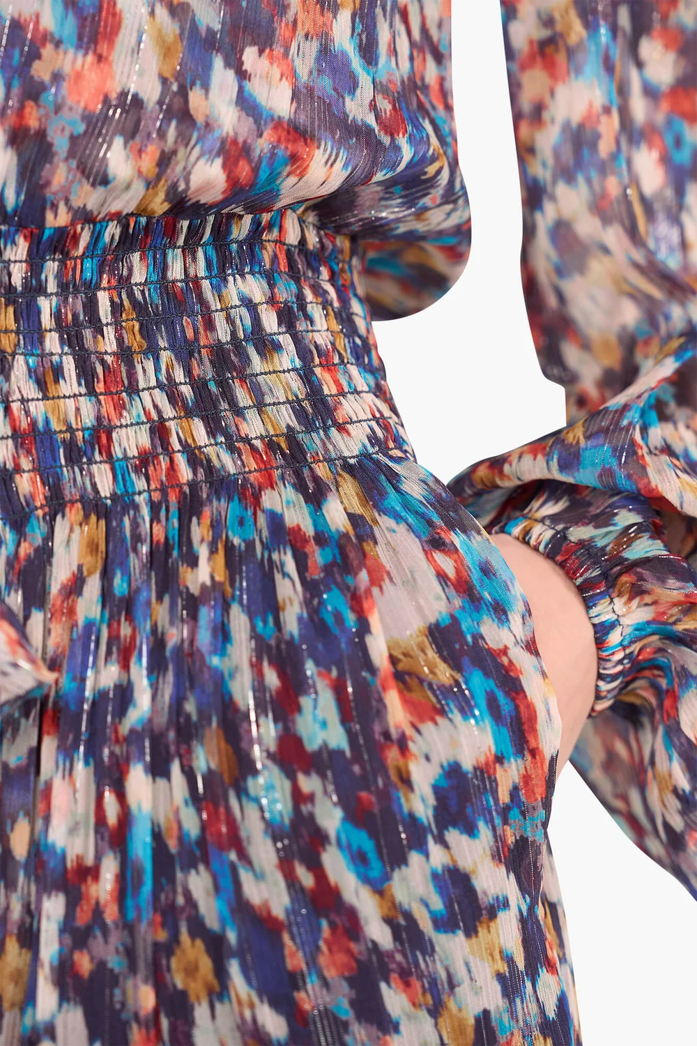 Jurk Lang Print Elastiek Walter Blauw