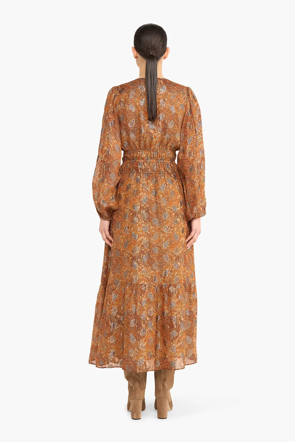 Jurk Lang Lurex Elastiek Milan Paisley