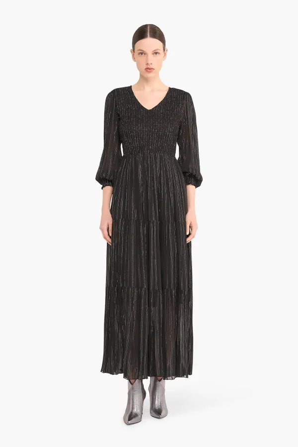 Jurk Lang Lurex Smog Finn Zwart