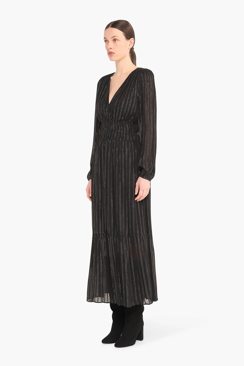 Jurk Lang Lurex Ealstiek Milan Zwart