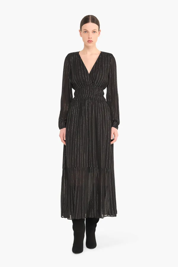 Jurk Lang Lurex Ealstiek Milan Zwart