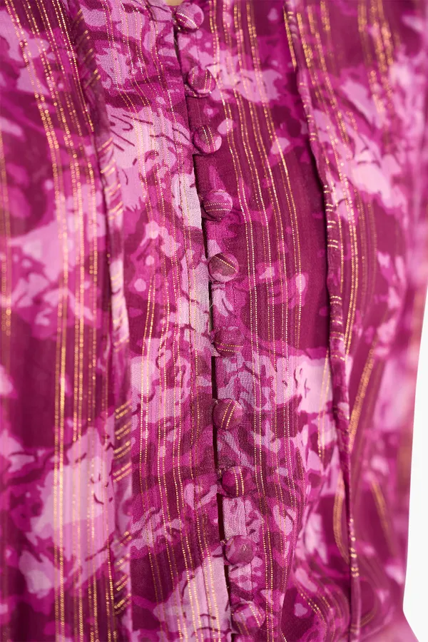 Jurk Lang Print Lurex Walter Paars