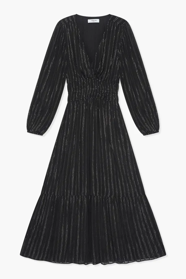 Jurk Lang Lurex Ealstiek Milan Zwart