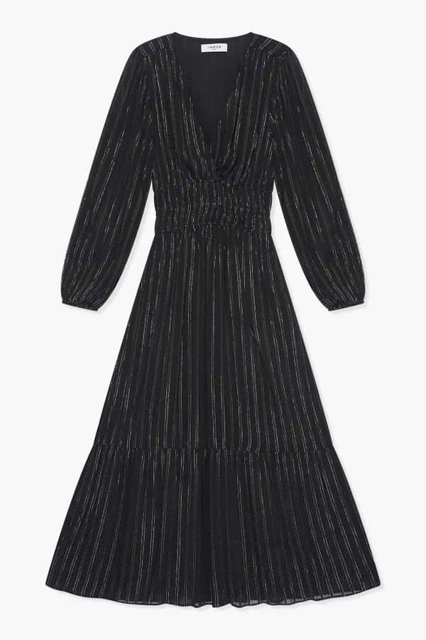 Jurk Lang Lurex Ealstiek Milan Zwart