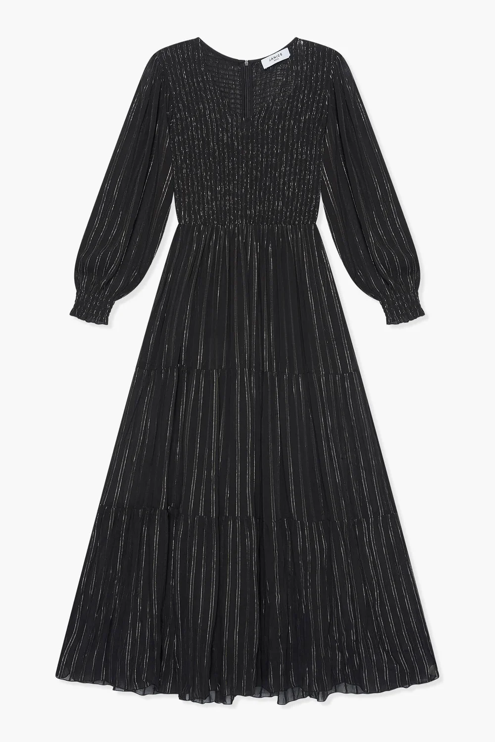 Jurk Lang Lurex Smog Finn Zwart