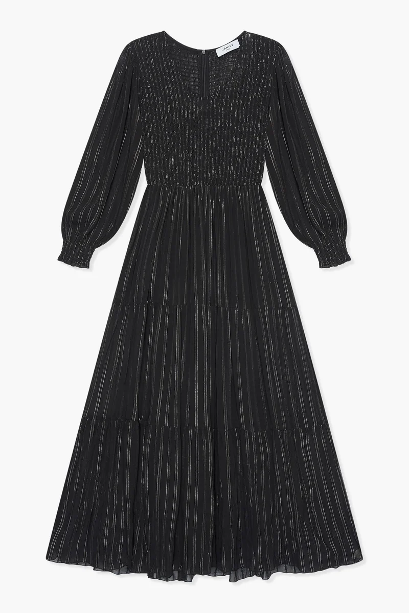 Jurk Lang Lurex Smog Finn Zwart