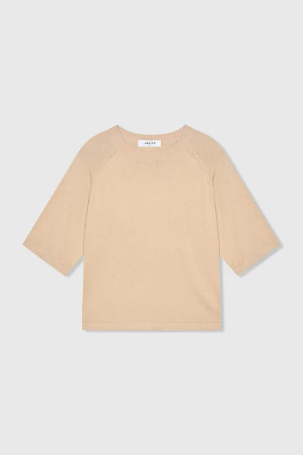 Katoen Cashmere Gebreid Truitje Moss Beige
