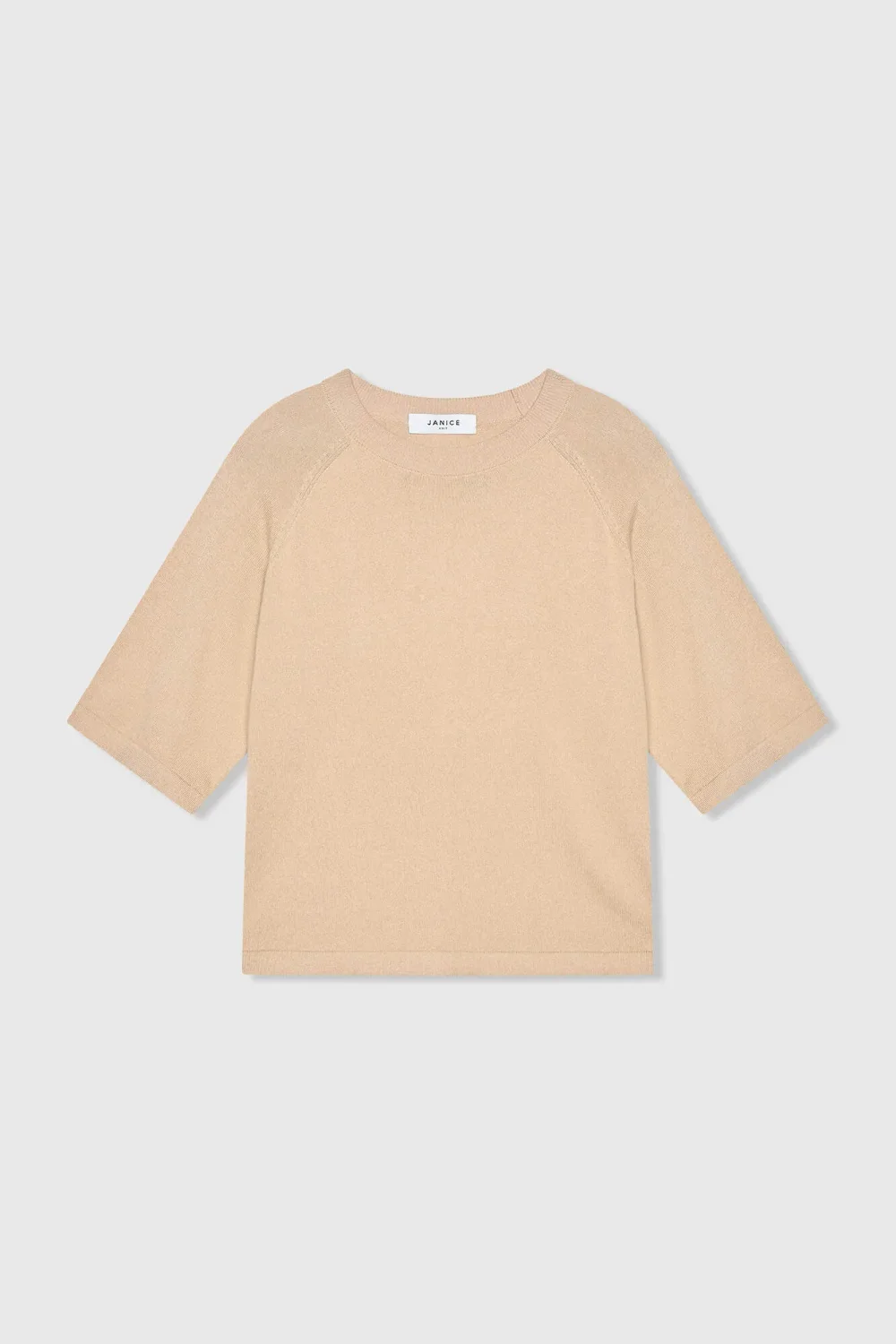 Cotton-Cashmere Knit Sweater in Moss Beige