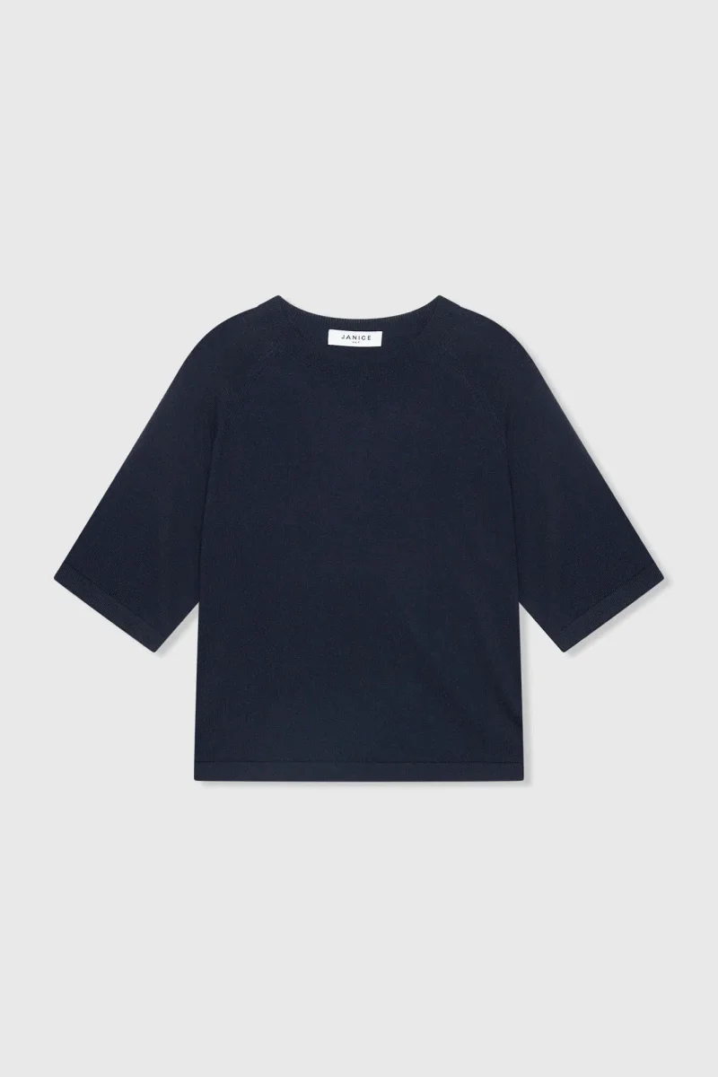 Strickpullover aus Baumwolle und Kaschmir in Moosblau