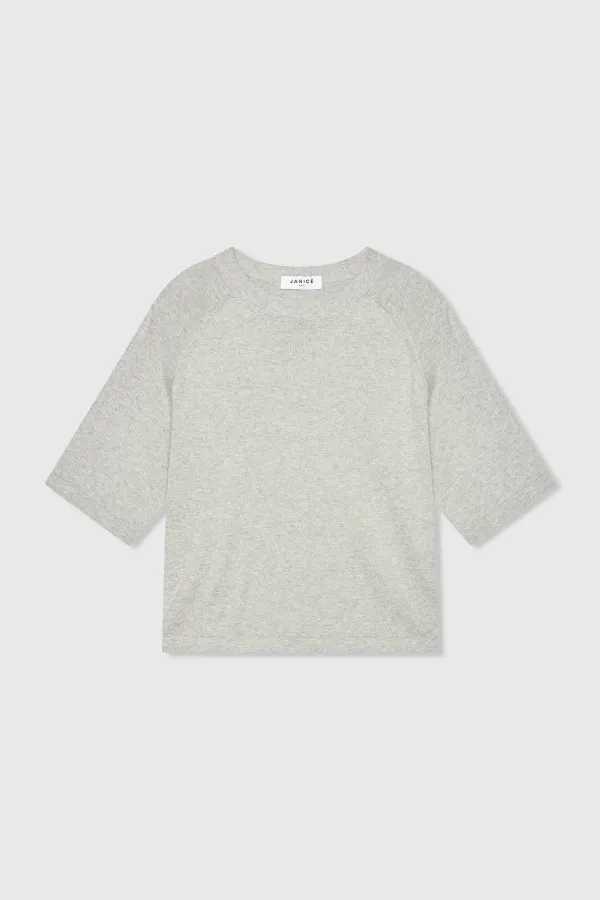 Katoen Cashmere Gebreid Truitje Moss Grijs