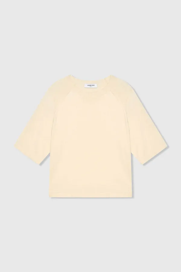 Strickpullover aus Baumwolle und Kaschmir in Moosgrün und Off-White