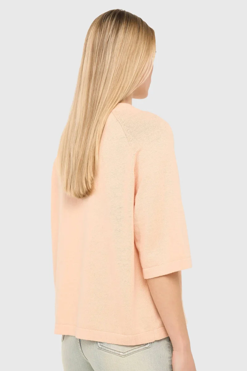 Strickpullover aus Baumwolle und Kaschmir in der Farbe „Moss Peach“