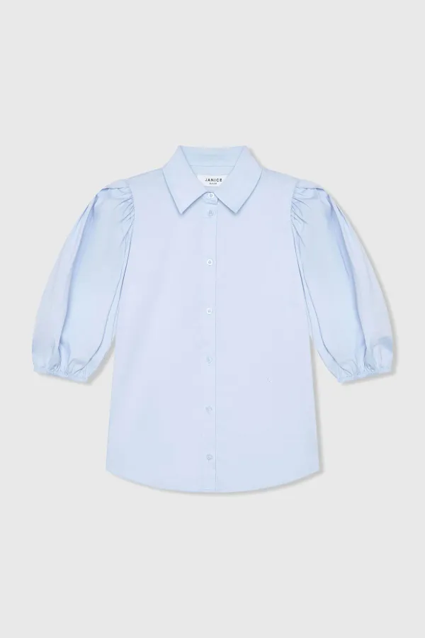 Baumwollbluse für Damen Lars Blau