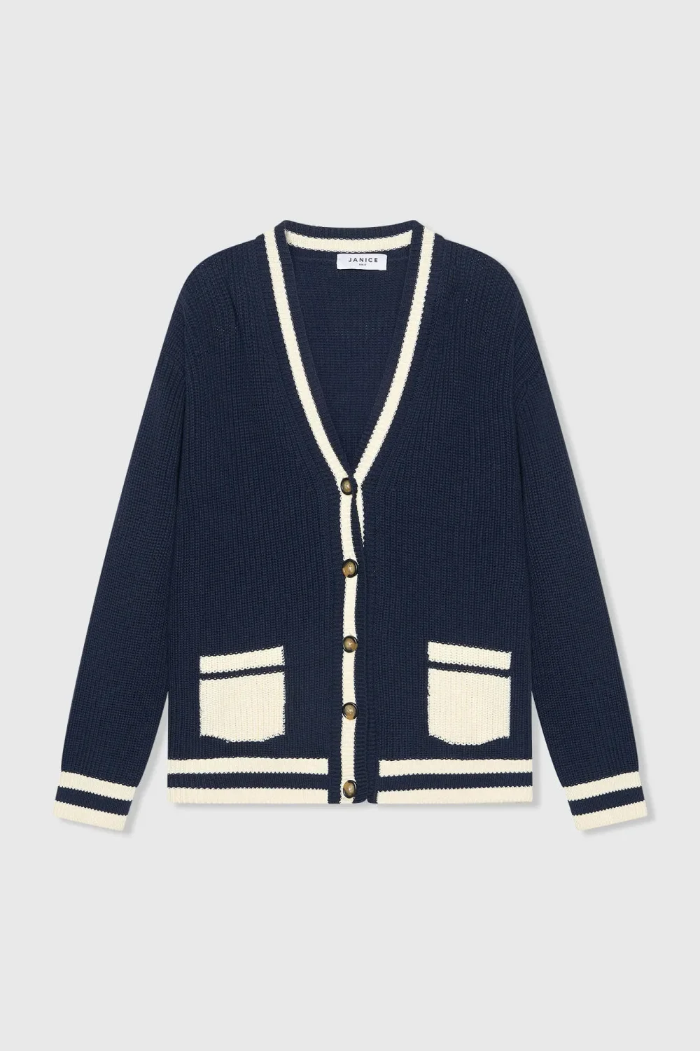 Women's Cotton Cardigan with Buttons, Mars Blue
