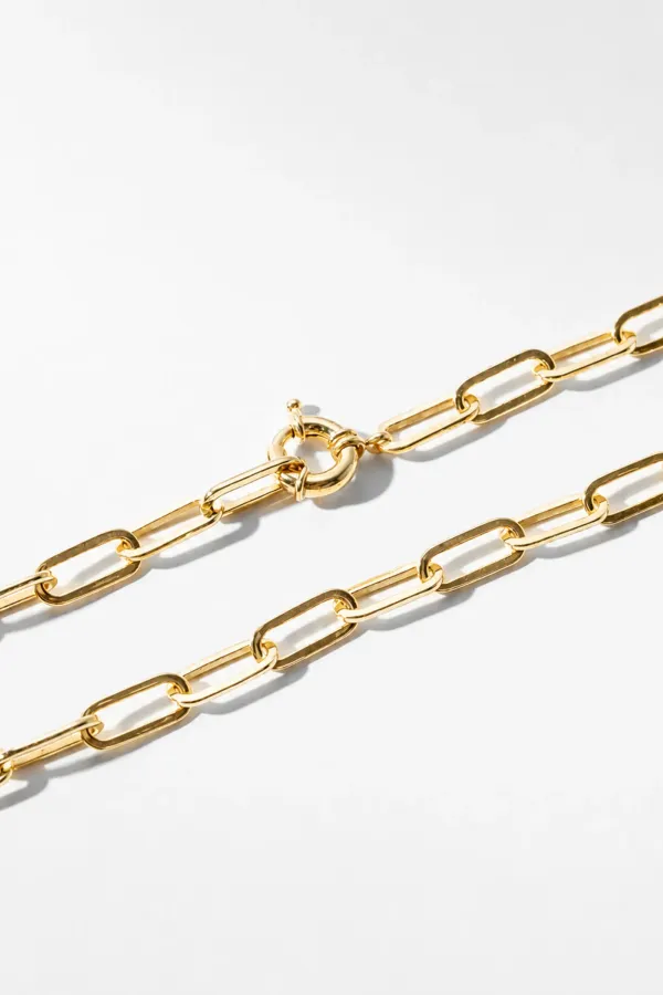 Gouden Paperclip Schakel Ketting Legend