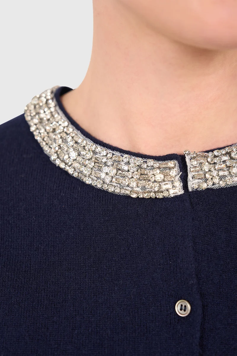 Moon Dark Blue Rhinestones