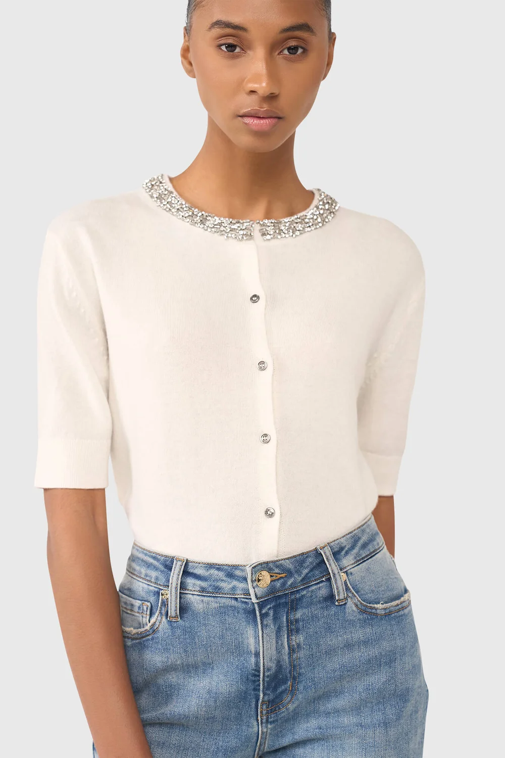 Moon Off White Rhinestones