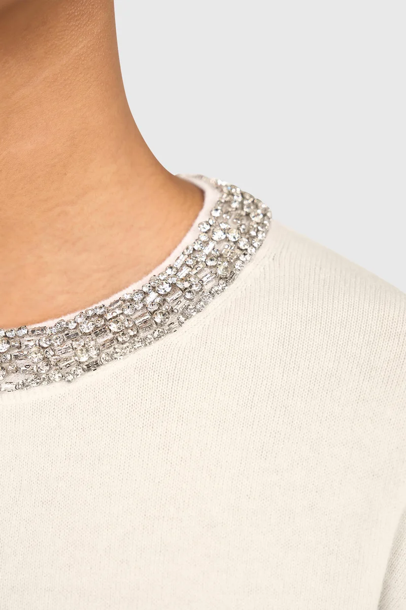 Moon Off White Rhinestones