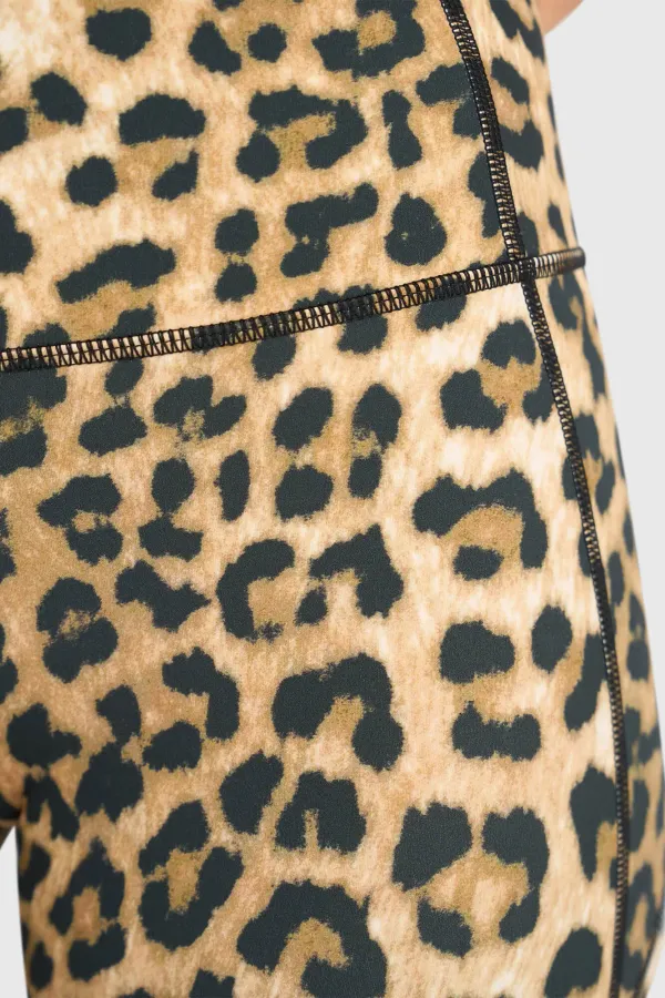 Kurze Sport-Leggings Cole mit Leopardenmuster