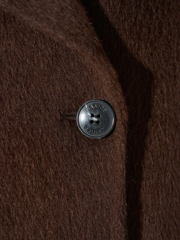 Korte Trench Dames Jas Yak Wol Jean Bruin