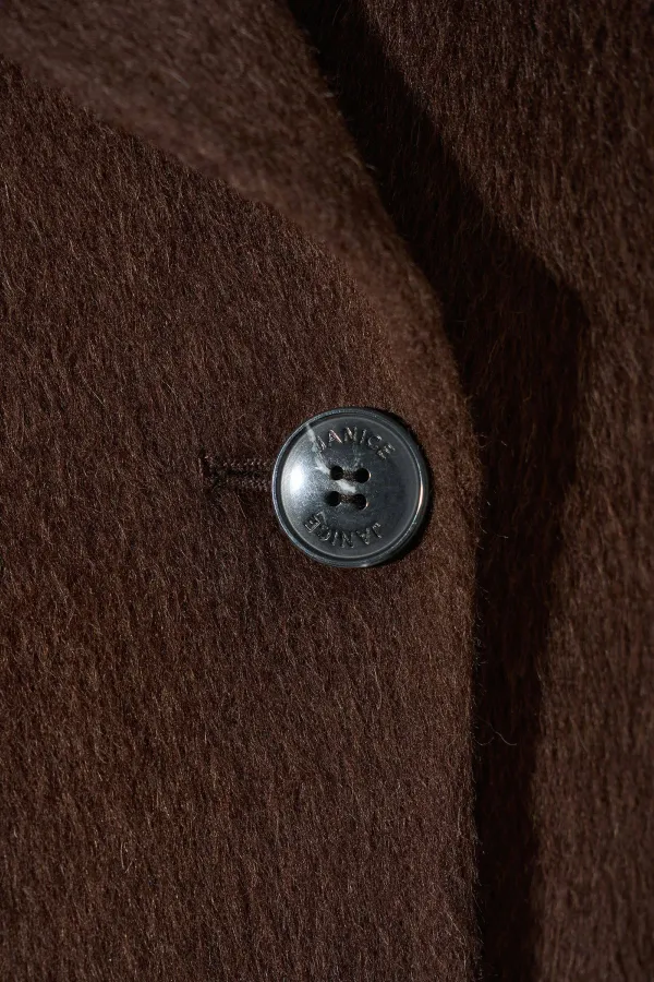 Korte Trench Dames Jas Yak Wol Jean Bruin