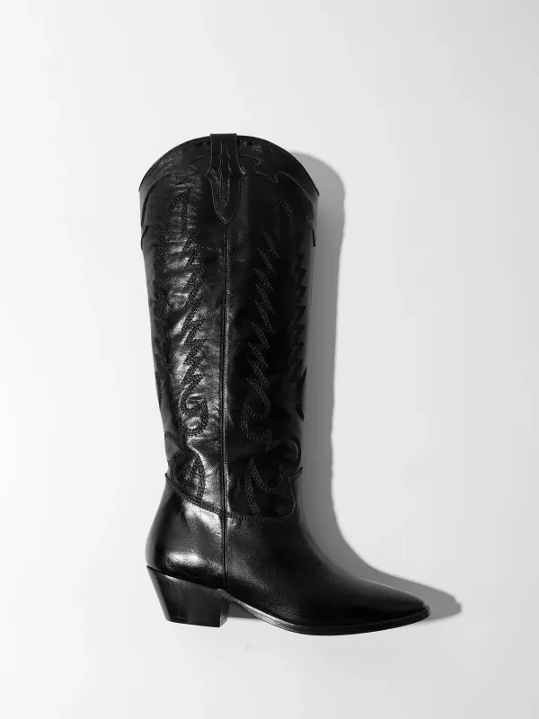 Leren Western Laars Dames Hayden Zwart