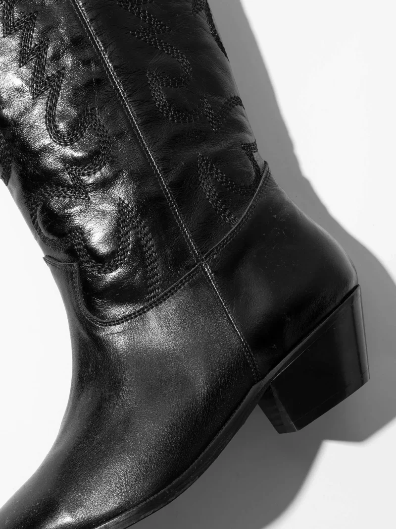 Leren Western Laars Dames Hayden Zwart