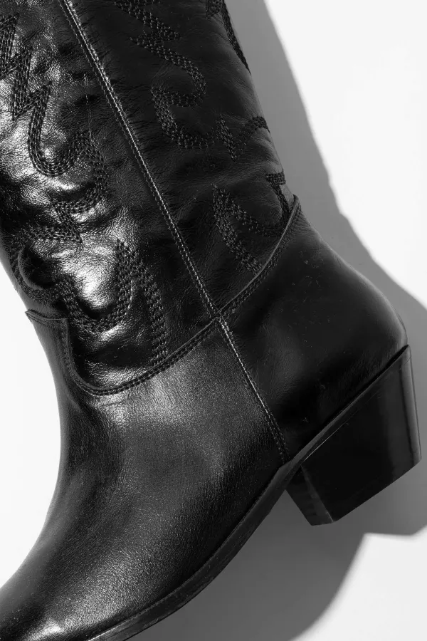 Leren Western Laars Dames Hayden Zwart