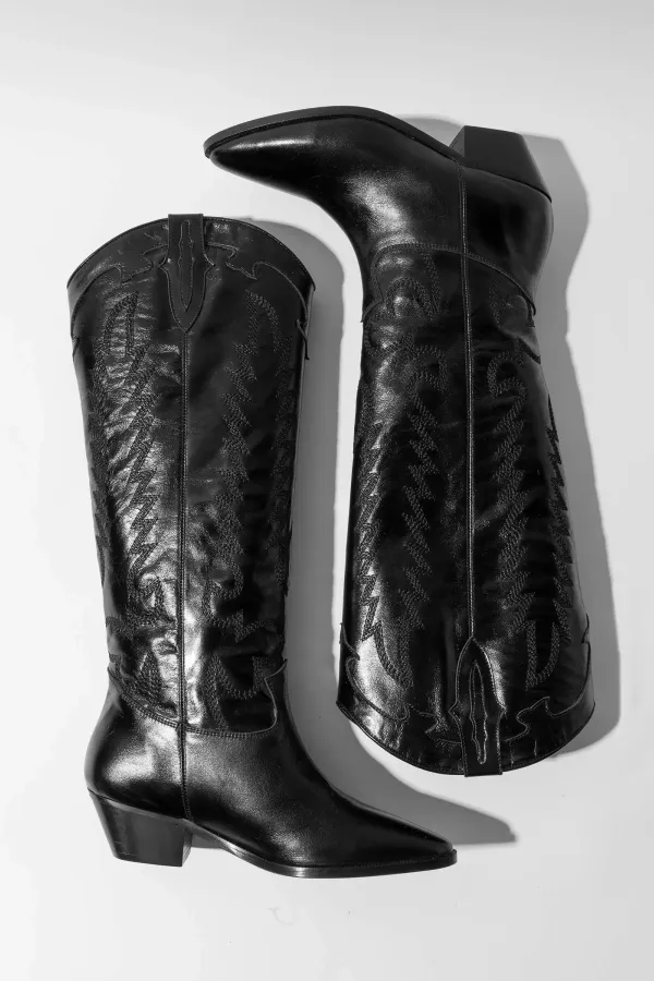 Leren Western Laars Dames Hayden Zwart