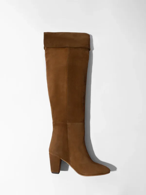 Suede Overknee Laarzen Cody Cognac