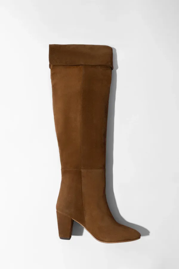 Suede Overknee Laarzen Cody Cognac