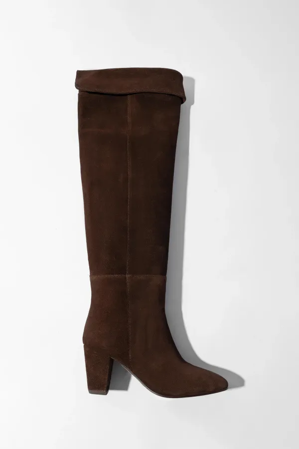 Suede Overknee Laarzen Cody Donker Bruin
