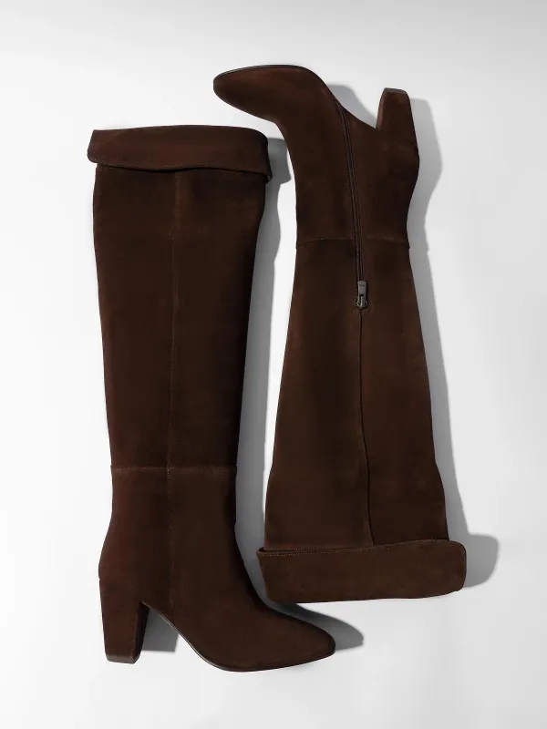 Suede Overknee Laarzen Cody Donker Bruin