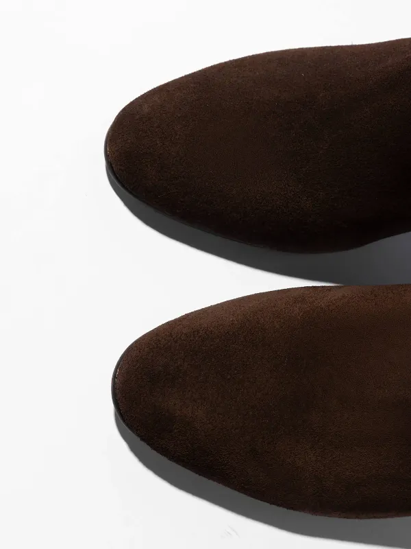 Suede Overknee Laarzen Cody Donker Bruin