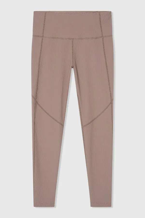 Women's Activewear Leggings, Ye Brown Rib