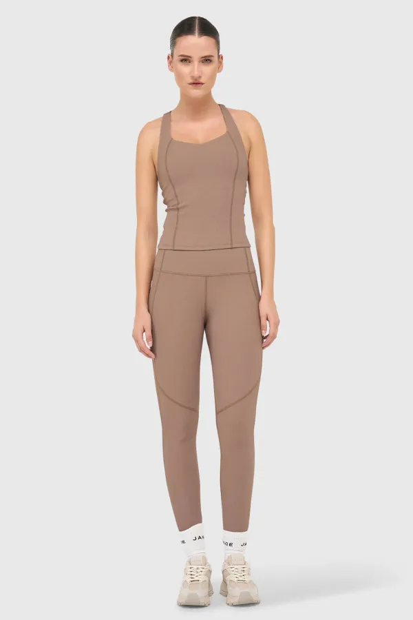 Women's Activewear Leggings, Ye Brown Rib