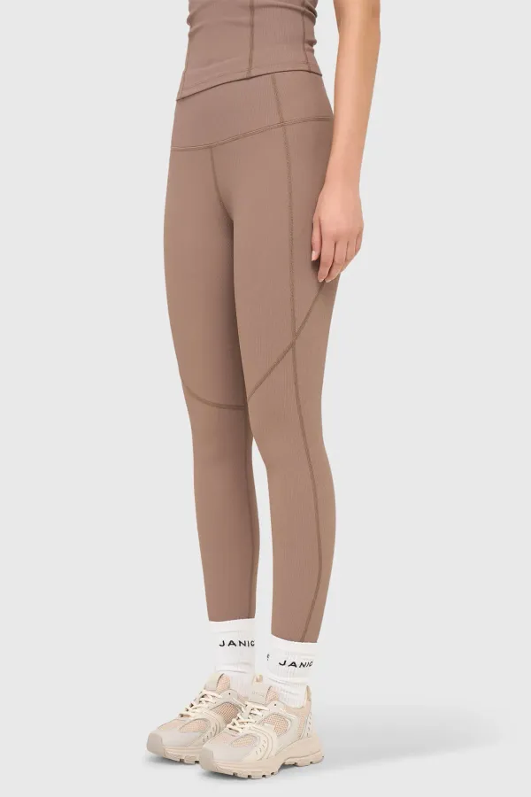 Women's Activewear Leggings, Ye Brown Rib