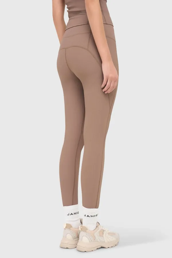 Women's Activewear Leggings, Ye Brown Rib