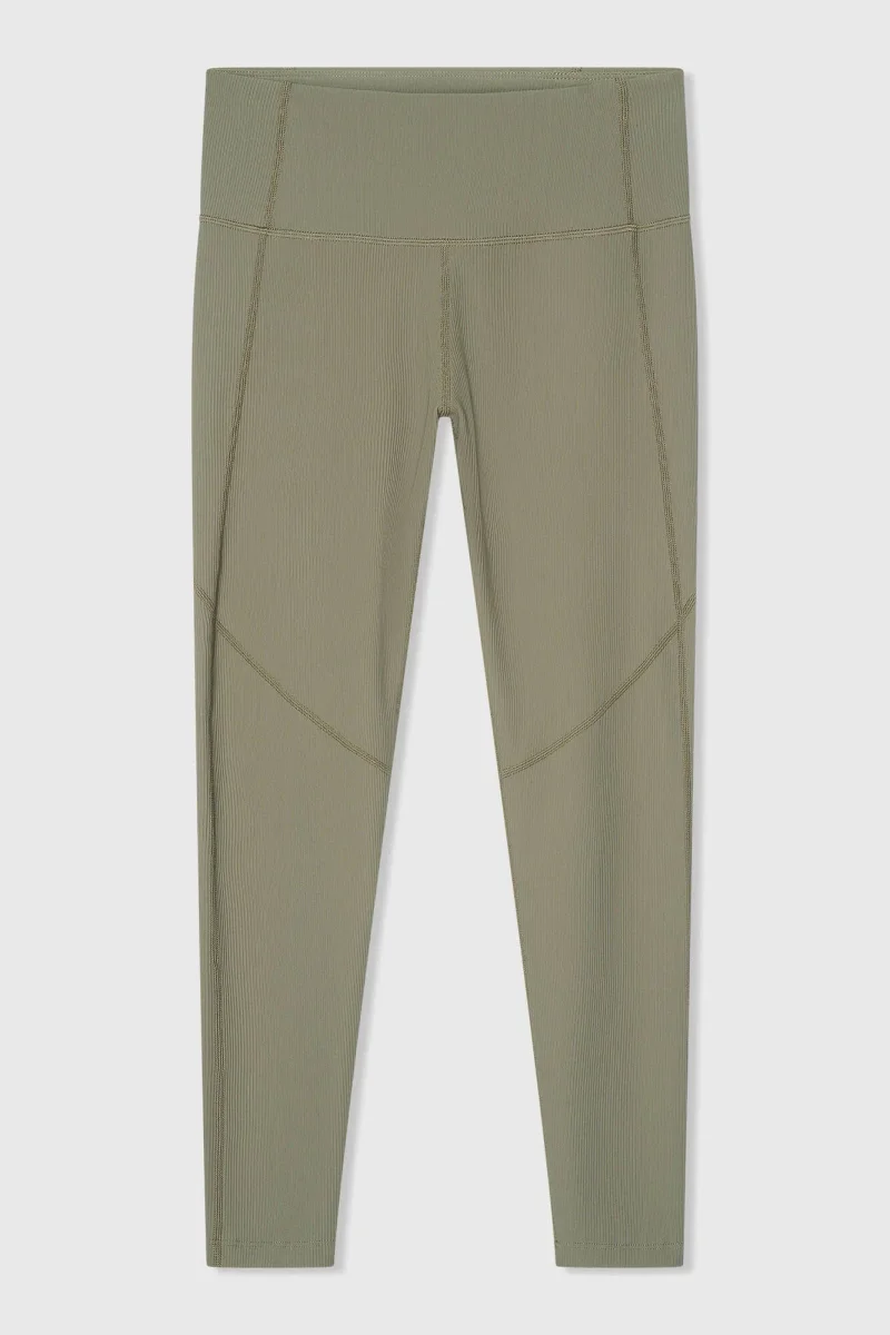 Women's Activewear Leggings, Ye Green Rib