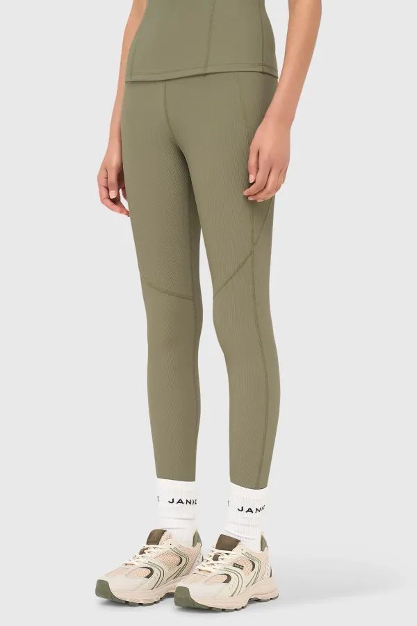Women's Activewear Leggings, Ye Green Rib