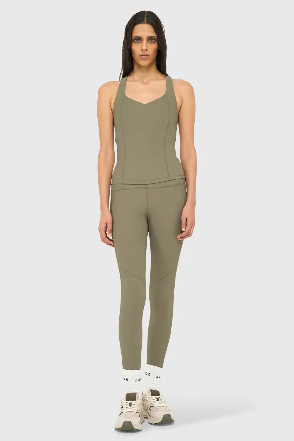 Women's Activewear Leggings, Ye Green Rib