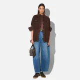 Leren Blouse Dames Levi Suede Bruin