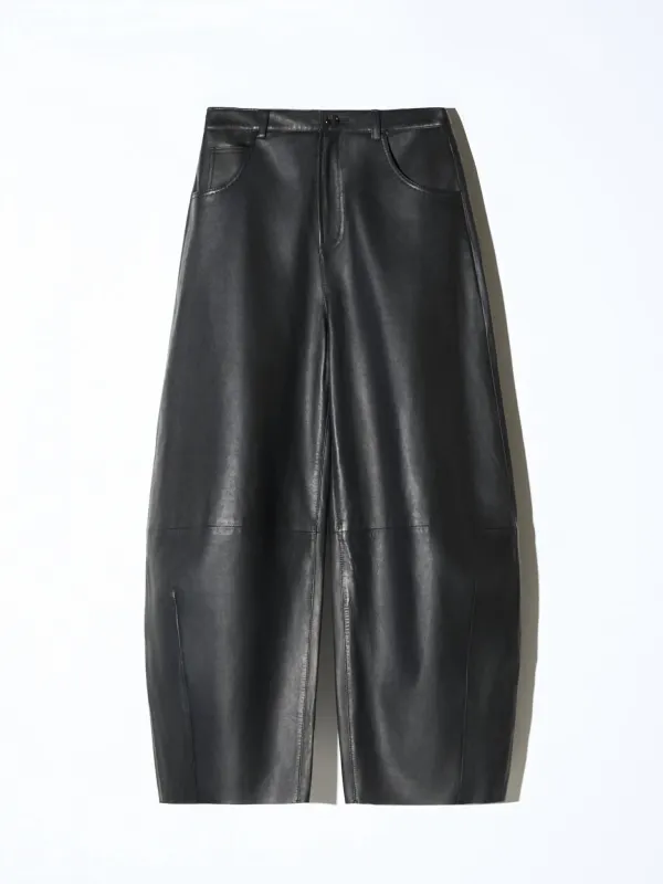 Leren Dames Broek Barrel Billy Zwart