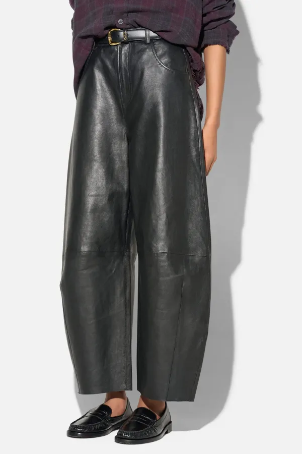 Leren Dames Broek Barrel Billy Zwart