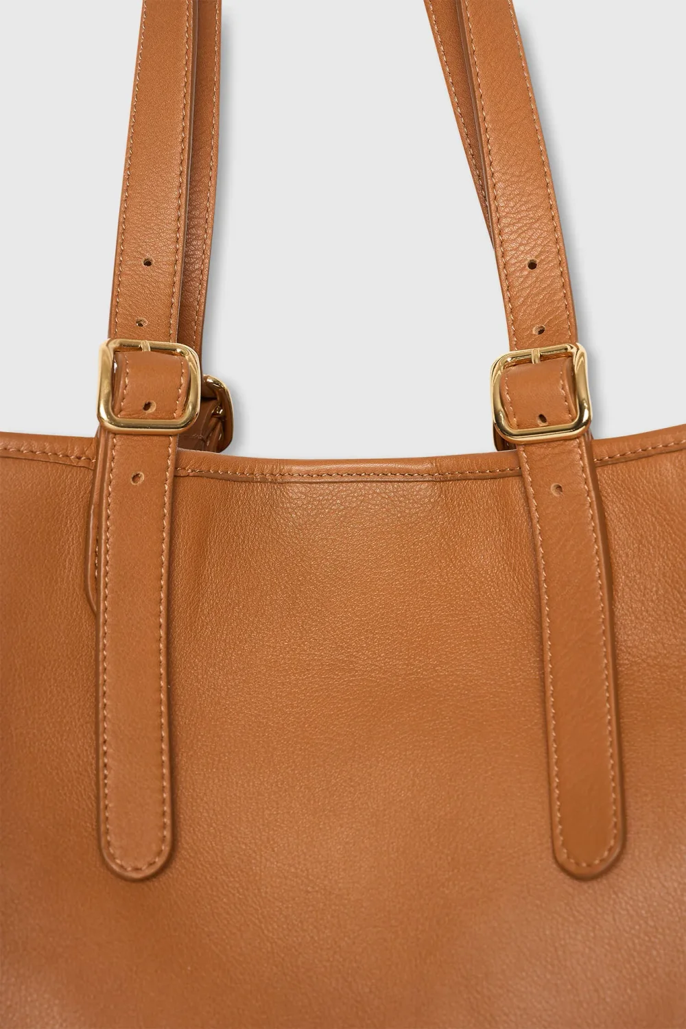 Leder-Damenhandtasche Shopper Harper in Camel